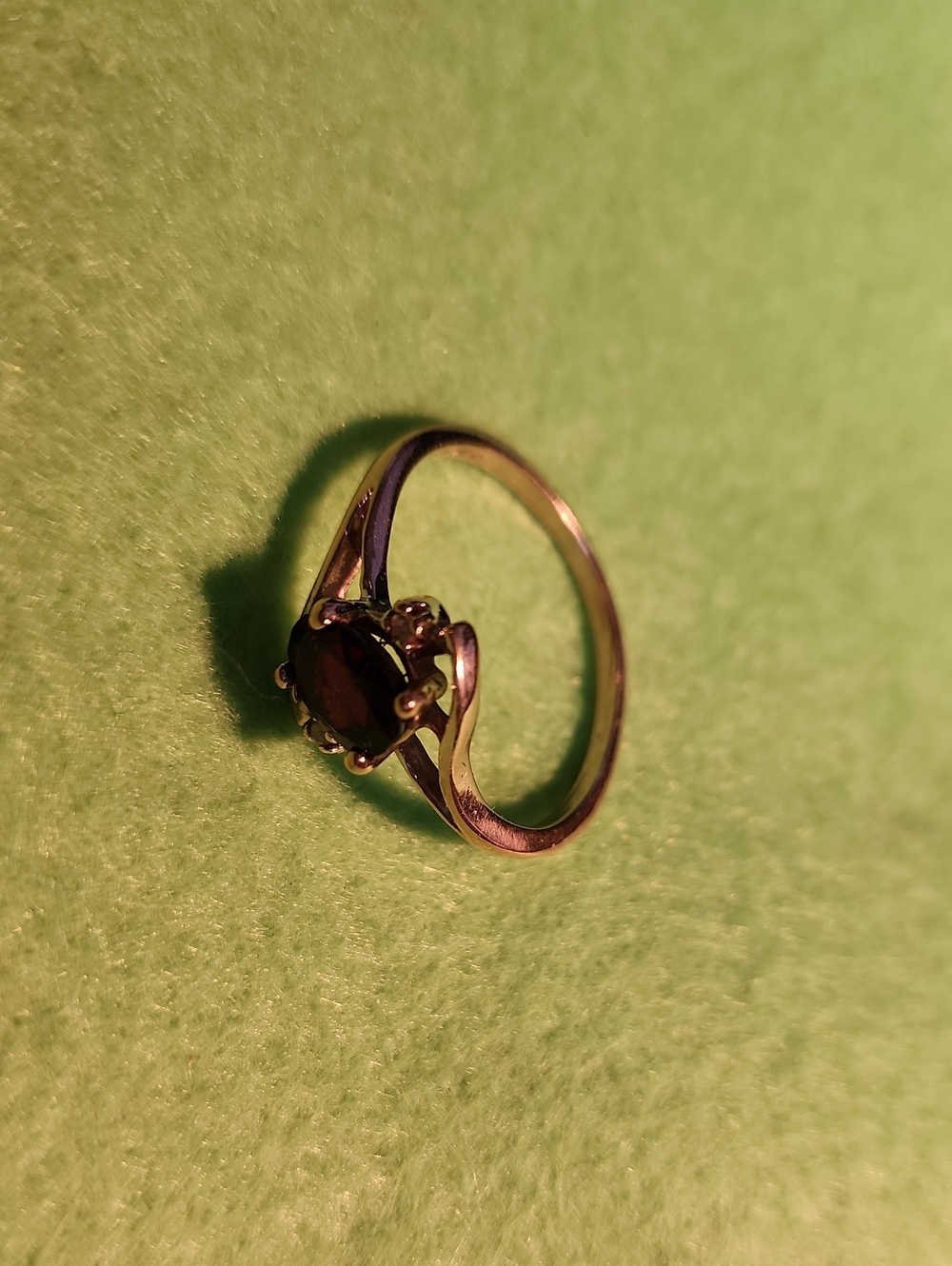Vintage Garnet Halo Ring - Deep Red Gemstone